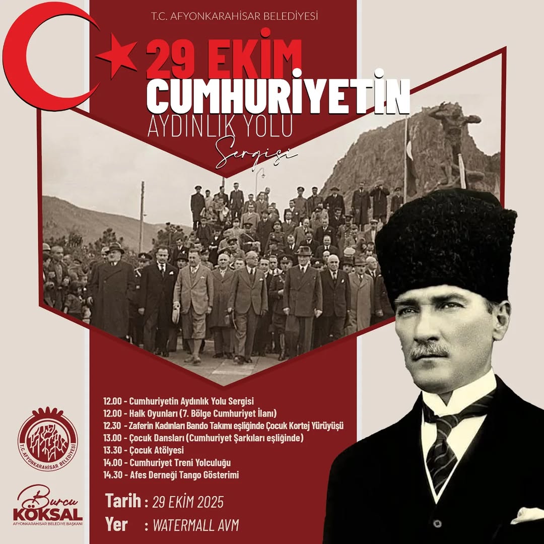 Afyonkarahisar'da 29 Ekim Cumhuriyet Bayramı Coşkusu Watermall AVM'de Yaşanacak